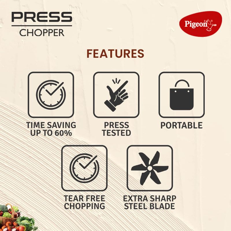 Chopper for Kitchen Use 1000 ML, Push Chopper with 5 Blades, Vegetable ChopperKitchen Accessories Items for Home Cutting Vegetables, Onion, Ginger, Garlic, Salad, Tomato, Potato 5